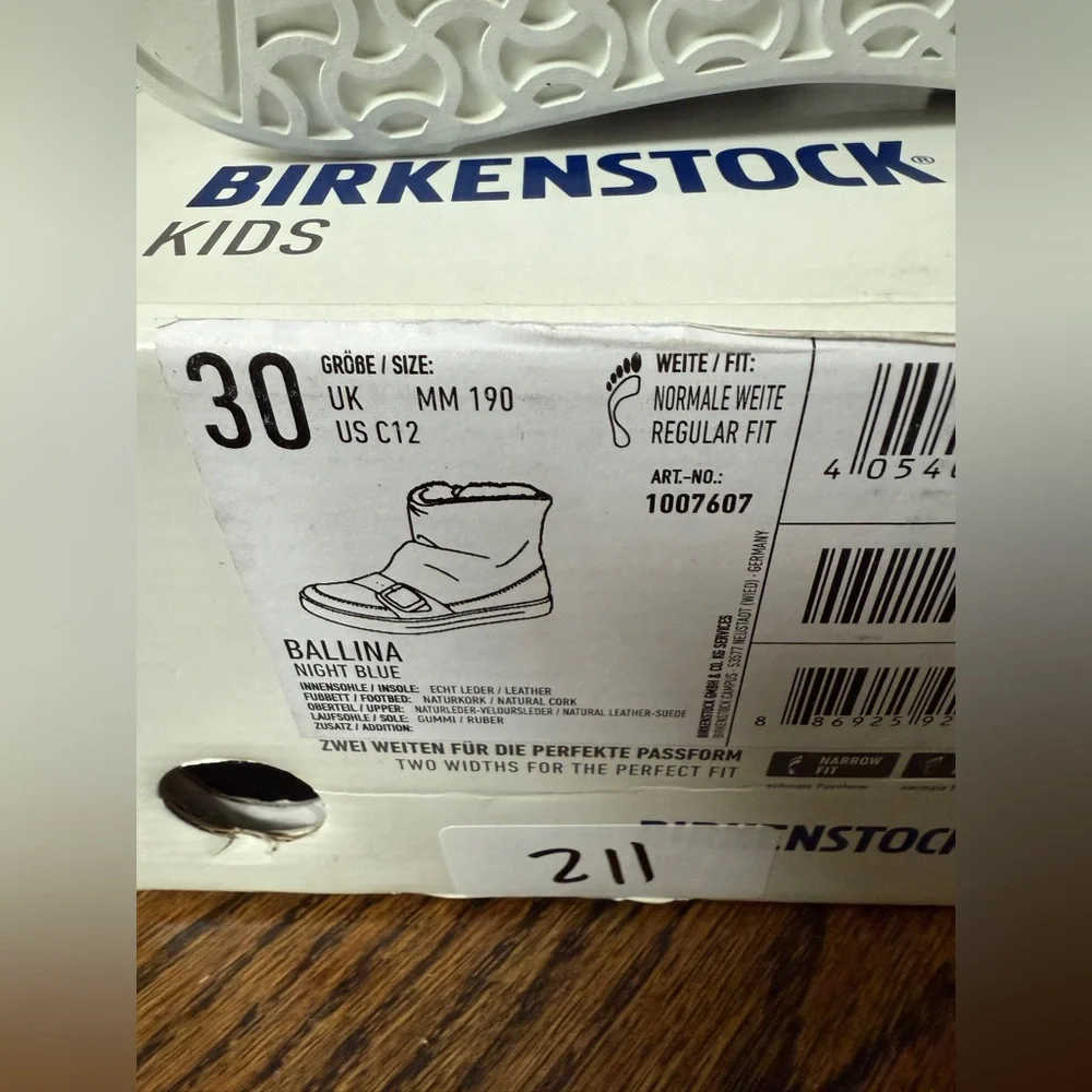 New! Birkenstock Kids Ballina Boot Sz 30 US 12